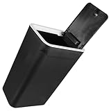 AKOOSY Papelera con Tapa de Plástico Cubo de Basura con Base Antideslizante para Cocina y Baño Diseño Compacto y Práctico Color Negro Elegante
