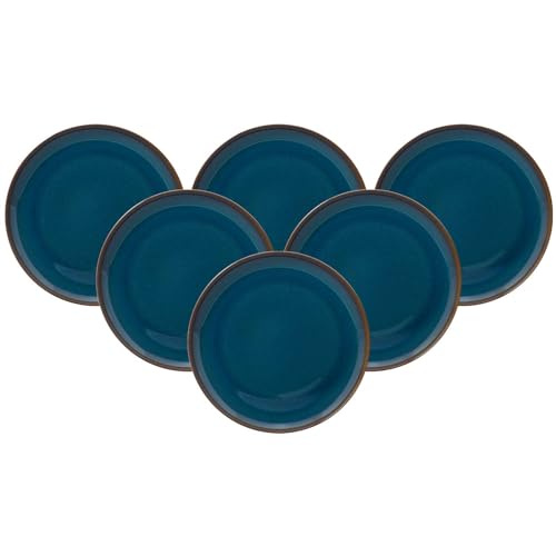 Villeroy & Boch like. by Crafted Denim Speiseteller 6er Set, 26 cm, Teller mit Reaktivglasur, Premium Porzellan, Blau, 19-5168-2610