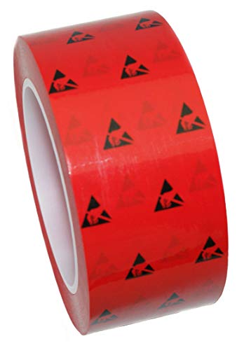 Image of UltraTape 2265 Anti-Static ESD Sign Marking Tape | ISO Class 7-8 Compliant, Ideal ESD Protected Area, Cleanroom & 5S Project No-Residue Adhesive Durable Vinyl Red Tape (2 in x 108 ft X 1 Roll)
