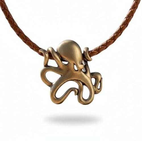 Big Blue by Roland St John Bronze Octopus Necklace for