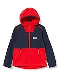 Softshelljacke Jack Wolfskin Jungen Turbulence Boys Atmungsaktive Kinder Softshelljacke, Peak red, 104