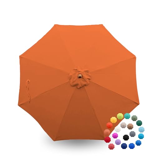 Formosa 9ft Market Umbrella Canopy - 8 Ribs Tangerine