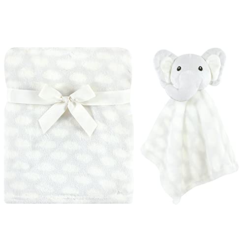 Image of Hudson Baby Unisex Baby Plush Blanket with Security Blanket, Elephant Cloud, One Size