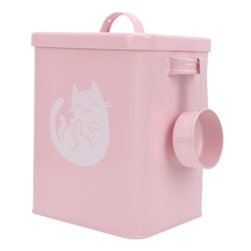 POPETPOP 1 Juego cubo de almacenamiento de comida para gatos bote de comida para mascotas dispensador de arroz dog food container contenedor de comida para gatos contenedor de granos rosa