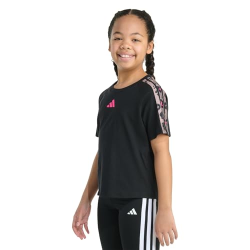 adidas Girls' Short Sleeve Printed Raglan Tee3