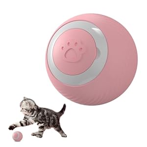 TSLBW Jouet pour Chat Jouet de Balle Interactif pour Chat avec lumière LED Balle Intelligente Auto-Rotative Rebondissante pour Chaton Jouet Chat Intérieur Rechargeable par USB (Rose)