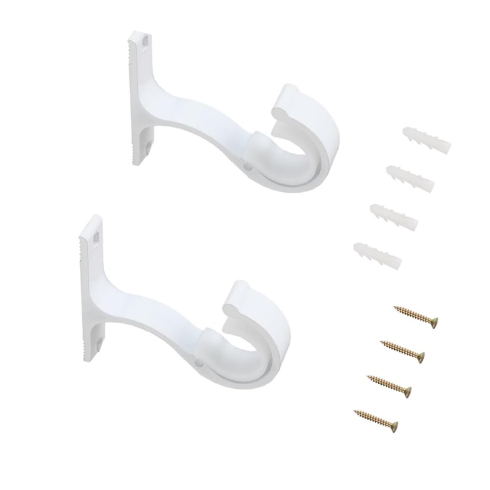 Staffe Per Aste Tende Da Soffitto - 2 Pezzi, Regolabili Per Aste 20-28 Mm, Bianco