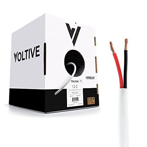 Voltive 12/2 Speaker Wire - 12 Awg/Gauge 2 Conductor - Ul Listed In Wall (Cl2/Cl3) And Outdoor/In Ground (Direct Burial) Rated - Oxygen-Free Copper (Ofc) - 500 Foot Bulk Cable Pull Box - Black #TOP6