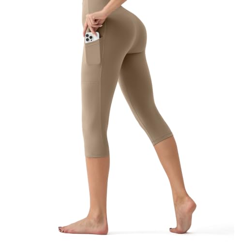Image of YUDSUD High Waisted Leggings for Women with Pockets - Tummy Control Capris Yoga Pants for Workout Running Athletic Cycling