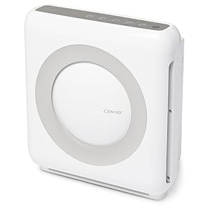Coway Airmega AP-1512HH(W) True HEPA Purifier with Air Quality Monitoring, Auto, Timer, Filter Indicator, and Eco Mode, 16.8 x 18.3 x 9.7, White
