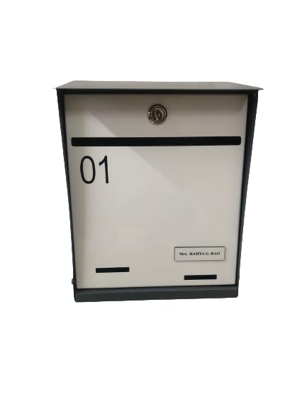 Generic SE-INDLB-TAP 01-250325 Wall Mount Mailbox / Letter Box Gray/White with Lock-picture-23
