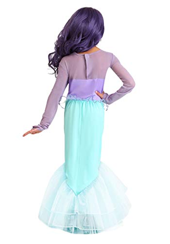Disfraz de sirena morada para niña miniatura 3
