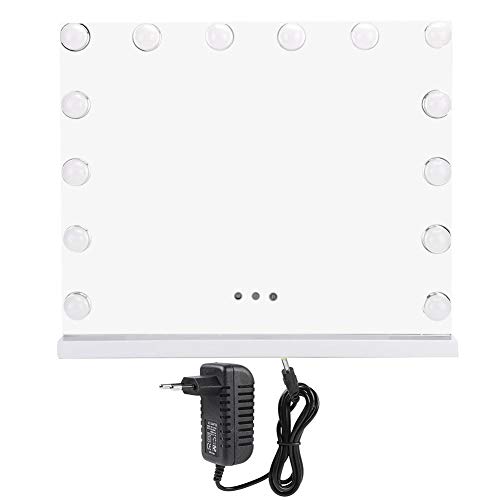 Preisvergleich Produktbild Lange Servicezeit Schminktischspiegel, warmes Licht einstellbare Helligkeit Design Dimmbarer Lampenspiegel, Beauty-Profis für(white, European regulations)