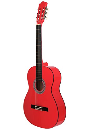 Image of Juarez 39C /RED Classical Guitar Full Size Deluxe Nylon Strings, Red Gloss Finish