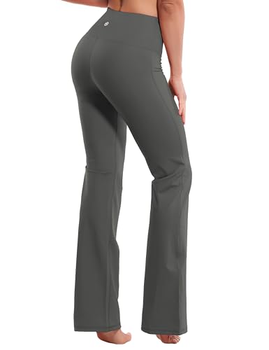 Image of BUBBLELIME 29 inch /31 inch /33 inch /35 inch /37 inch 3 Styles Women's High Waist Bootcut Yoga Pants Basic /Side Pockets Tummy Control Workout Flared