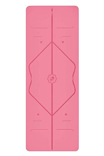 Liforme Yogamat - milieuvriendelijk rubber - roze - yoga fitness mat - met yogatas