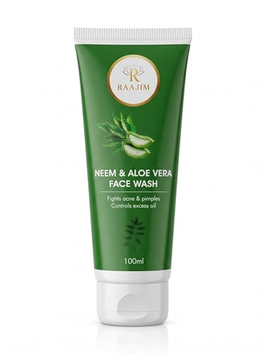 Image of Neem and Aloe Vera Face Wash for Anti Acne and Oil Control | Deep Cleansing Gentle Daily Cleanser for Pimples, Excess Oil & Clear Skin | Suitable for Men, Women and All Skin Types (100 ml)