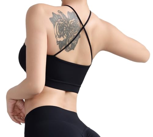 Le&Chung Crisscross Strappy Cut-Out Padded&Cross-Back Sports Bras for Women-Medium Support&Breathable for Yoga Gym Workout4