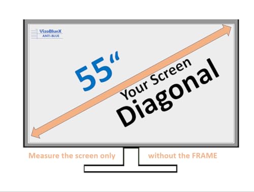 Image of VizoBlueX 55 inch Blue Light and Damage TV Screen Protector. Protection Shield & Anti-Blue Light Filter Blocking UV for LCD LED 4K OLED QLED (48.4 x 28.5 inch)