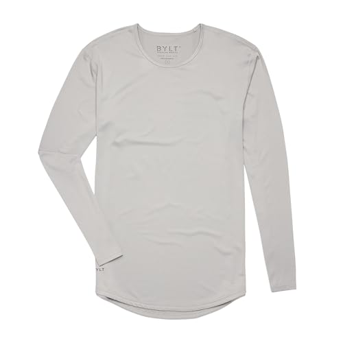 BLYT Performance Drop-Cut Long Sleeve Men's Shirt - Tapered Fit, Active & Casual Comfort Wear - Lightweight
