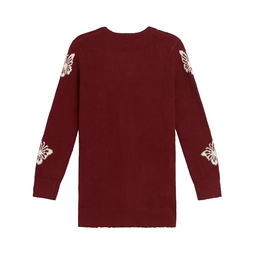 Beautees Girls' Sweater Duster Cardigan with Pockets and Butterfly Pattern2