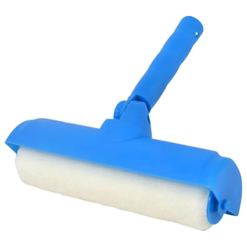 UieoKakeh Rodillo de Pintura para Techo de 10 Pulgadas con Escudo, Cabezal Ajustable, Sin Salpicaduras, Brocha para Pintar Techos y