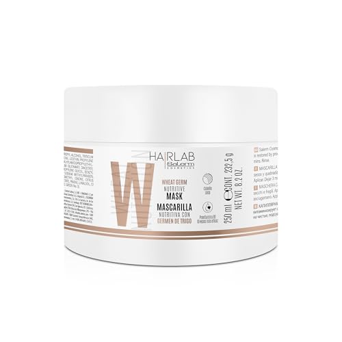 SALERM   Mascarilla Nutritiva para el Pelo Hair Lab   250 ml   Mascarilla con Germen de Trigo   Cabello Seco y Dañado   Hidratación Profunda Cabello   Brillo y Luminosidad   Fortalecimiento Capilar