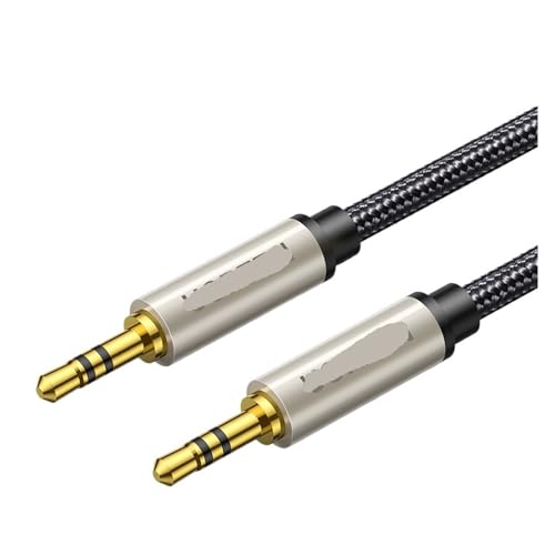 OMTUWORZ Prolunga audio for funivia audio for funivia da 3,5 mm maschio a maschio extra lunga speciale coppia di registrazione placcata in argento(2M)