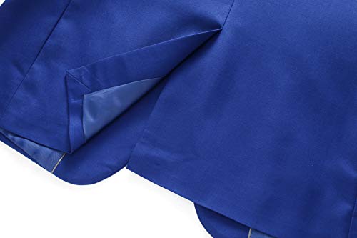 MOGU Terno masculino de 3 peças slim fit para casamento, smoking, lazer, formatura, Azul royal, 41