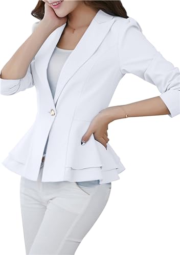 Women's Casual Petite Blazers Long Sleeve Solid Color T-Shirt Suit Office Elegant Blazers3