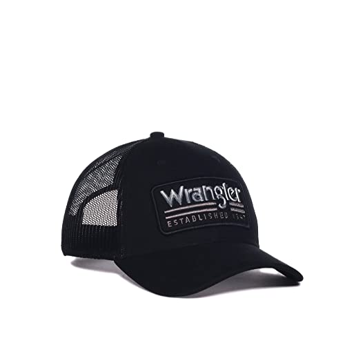 Image of Wrangler Black Mesh Back Hat, One Size Fits Most