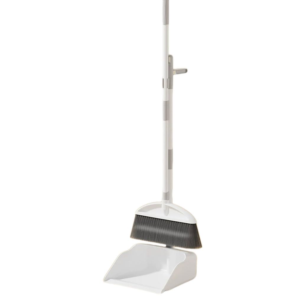 Set Scopa e Paletta, Scopa con Manico Lungo da 50,4" e Paletta per la Polvere Resistente con Denti autopulenti, Ideale per la Pulizia del Pavimento dell'ufficio o della casa