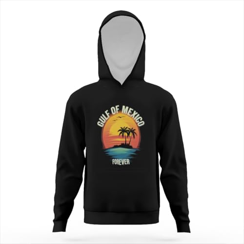 Retro Gulf Of Mexico Forever Hoodies for Teen Girls Boys Lightweight Kangaroo Pocket Sweatshirt3