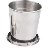 Ruluti Tazza Pieghevole in Acciaio Inox Portatile Portatile con Tazza Pieghevole in Acciaio Inox impilabile Tazza intelabile bevente