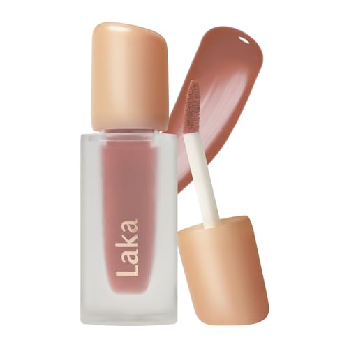 Laka Fruity Glam Tint | Glowing Korean Lip Tint with Hydrating Lightweight Texture | Buildable Color, Non-Sticky High Shine Gloss | K-Beauty Korean Makeup | #151 Nudia, 0.15oz