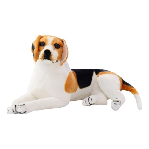 TOPLITHE Beagle Hund Kuscheltier, Realistisches Beagle Plüsch Welpenkissen Plüschtier for Kinder Erwachsene Weihnachts Geburtstagsgeschenk(Lying down,40CM/15IN)