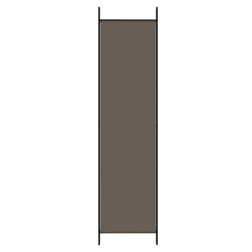 vidaXL Paravent 6 Panneaux 300x200 cm, Tissu Polyester & Cadre en Fer, Anthracite, Écran Pliable, Cloison Mobile pour Chambre et Bureau, Décoration intérieure