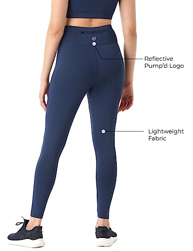 Image of PUMP'D Women's Stretchable Leggings with Back Pocket -Lightweight | Anti-Odor | Squat Proof | Dry Tech | Yoga Pants - Fitness Leggings, Multipurpose Track Pants, Gym Tights, Active Wear Lower