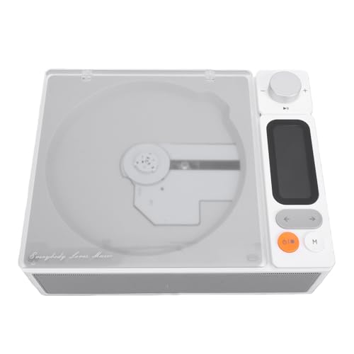 Generic Reproductor de Música CD con Pantalla HD Multifuncional, Radio FM, Reproductor Bluetooth para Fiestas Al Aire Libre, Aleación de Aluminio (White)
