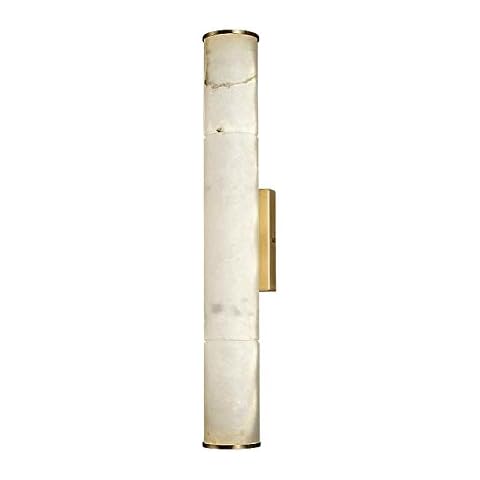 JJRPPFF New Chinese Style All Copper LED Wall Lamp, Classical Bedroom Bedside Sconce, Living Room TV Background Wall Lighting, Hotel Corridor Fixture, Spanish Marble Lampshade, 26/40/60cm Optional Cover