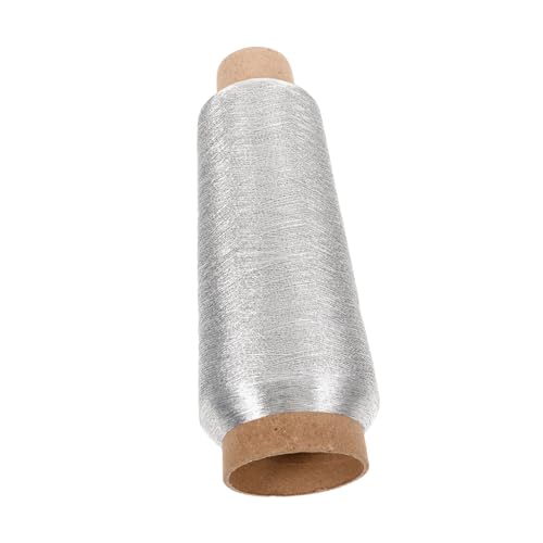 Hilo de bordar metálico para máquina Veemoon 5000 yardas, color plata, 150d, para bordado, tejido y costura miniatura 1