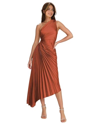 Fashionbride Sexy Pleated Wedding Guest Dresses One Shoulder Ruched Formal