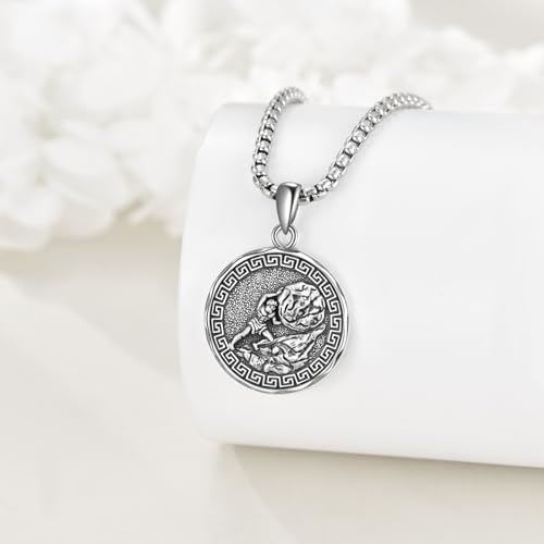 YFN Greek God Necklace Sterling Silver Greek Protector Pendant Religious Jewelry Gifts for Women Men2
