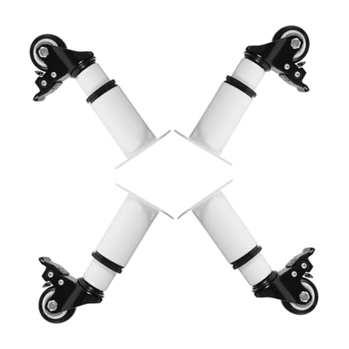 LIFKOME 4個 調節可能メタル家具脚キャスター付き 高さ対応 キャビネット ソファ ベッド コーヒーテーブル用耐久性家具足