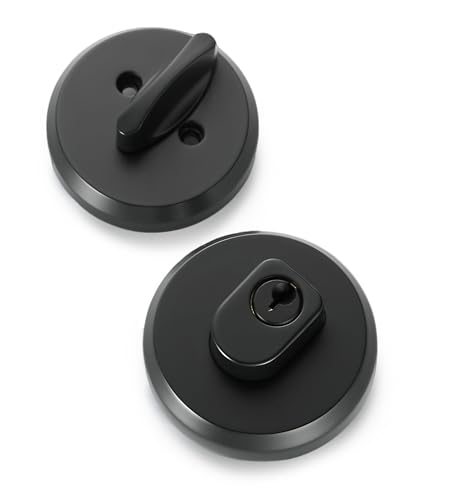 Round Single Cylinder Deadbolt Lock - Matte Black