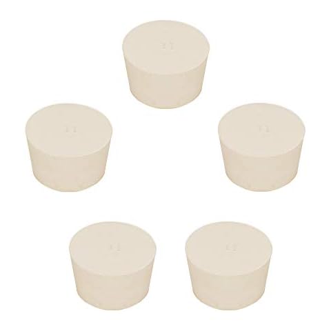 StonyLab Solid Rubber Stoppers, (5 Pack) 11# White Tapered Lab Seal Rubber Stoppers Cover