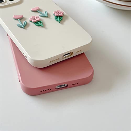Coque Rose Fleur 3D iPhone 8 Plus antichoc en silicone flexible b - 5
