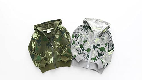 Meufam Toddler Baby Boy Girl Zip-up Dinosaur Hooded Jacket Color Block Casual Long Sleeve Sweatshirts Jacket with Pocket2