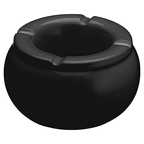 Sturmaschenbecher Ø 10 cm │ Keramik weiß schwarz │Aufsatz abnehmbar │Windaschenbecher (12 x Aschenbecher schwarz/weiß)