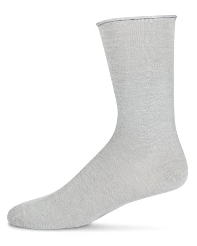 MeMoi Women's Essential Roll Cuff Rayan Blend Crew Socks2